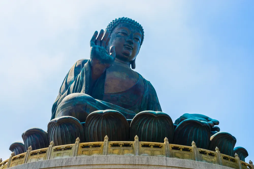 bottom-view-oriental-statue