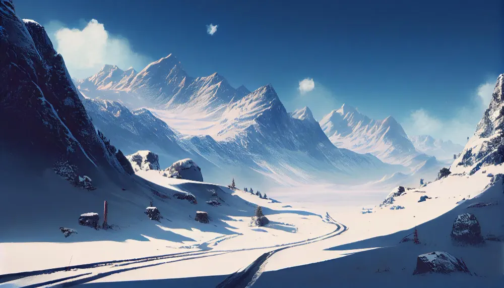 winter-landscape-snow-mountain-ice-blue-adventure- generative-ai