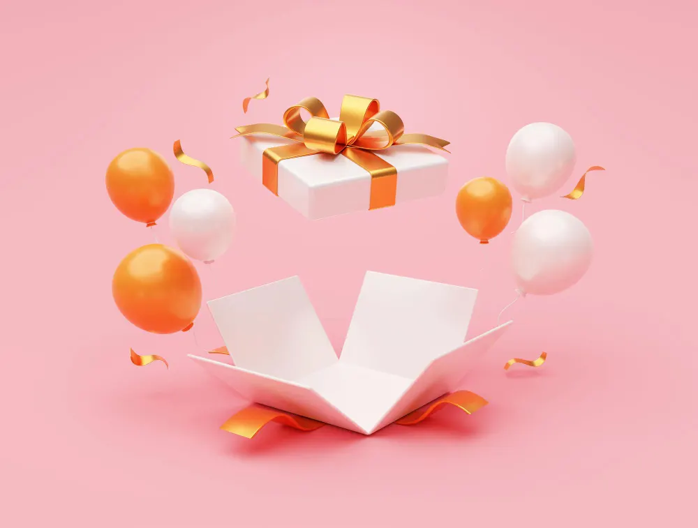 open-gifts-box-present-with-balloon-confetti-holiday-surprise-celebration-greeting-3d-rendering-illustration