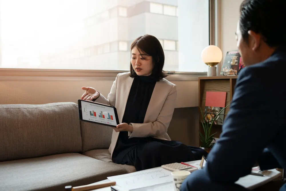 business-people-working-with-ipad-side-view