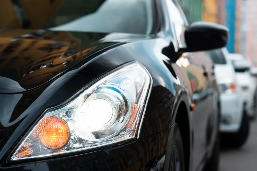 front-view-of-black-car-lights