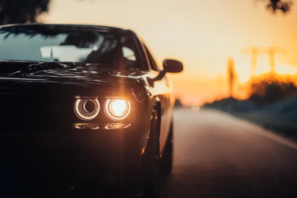 luxurious-car-parked-on-the-highway