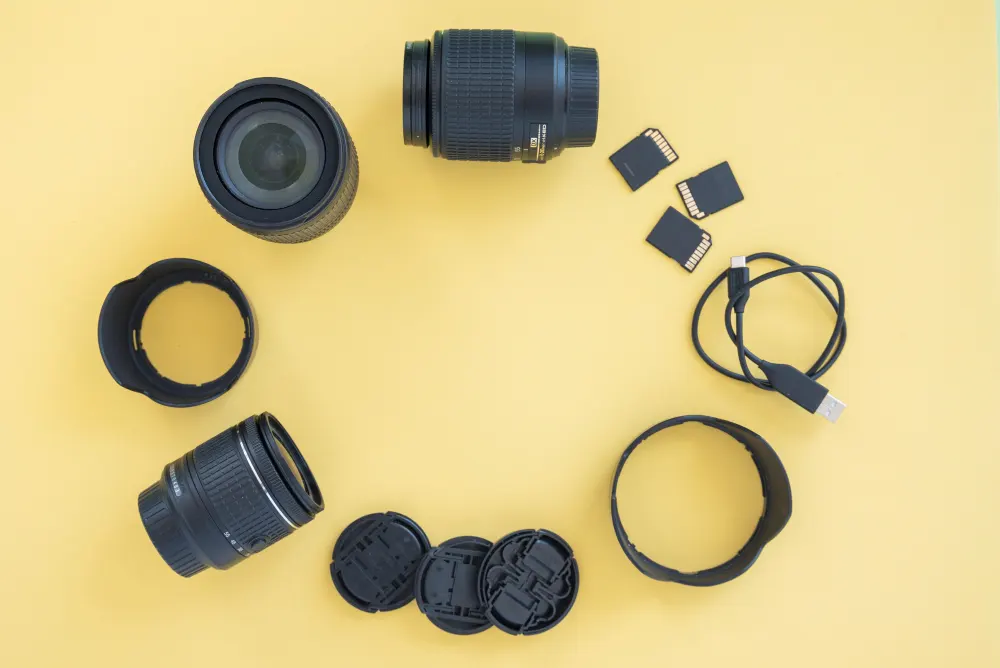 professional-digital-camera-accessories-arranged