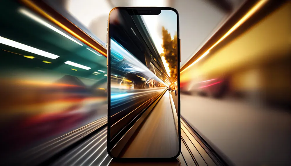 smartphone-with-speed-traffic-scene-generative-ai