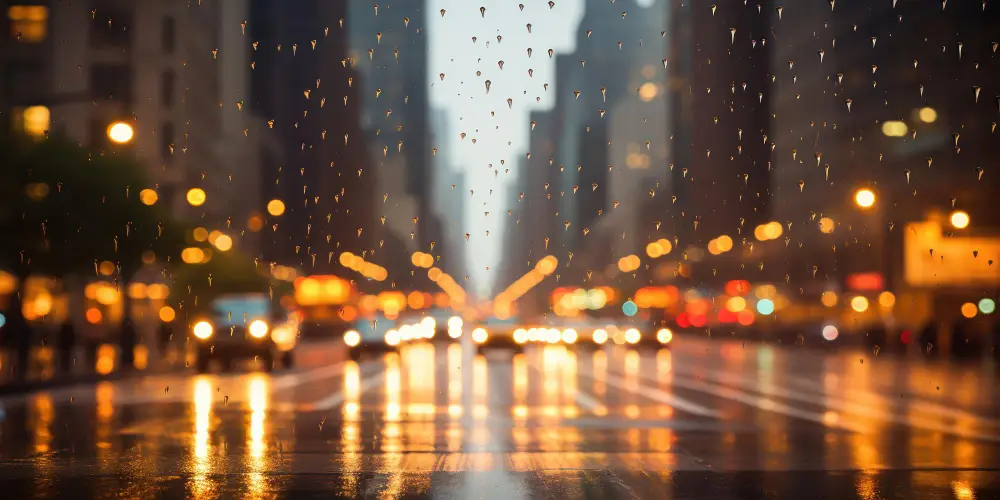 raindrops-blurs-the-view-through-a- window-on-a-dreary-day