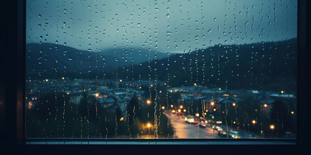 raindrops-blurs-the-view-through-a window