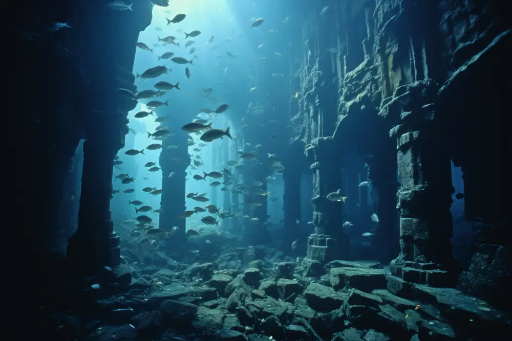 view-of-archeological-underwater-building-ruins