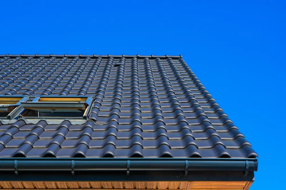 vertical-low-angle-closeup-shot-black-roof-building