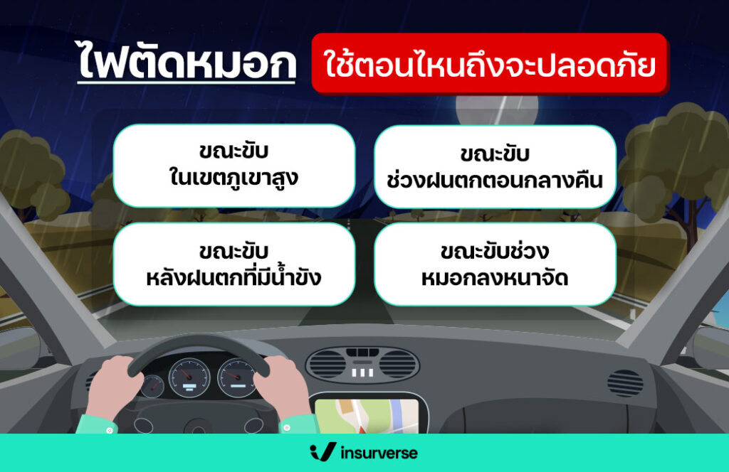 ไฟตัดหมอก ใช้ตอนไหนถึงจะปลอดภัย