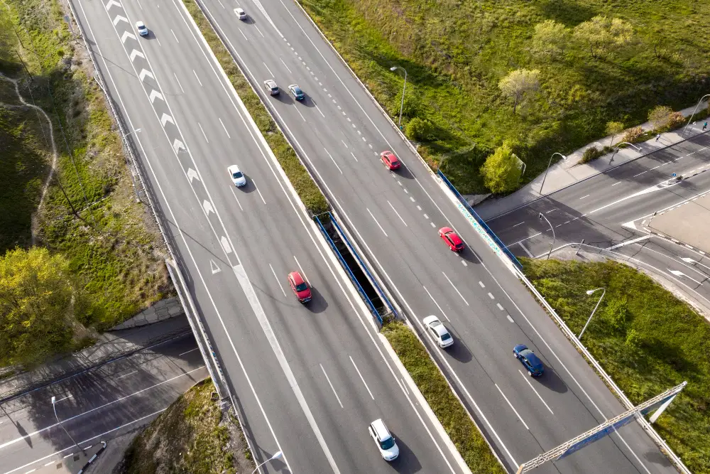 cars-driving-on-street-aerial-view