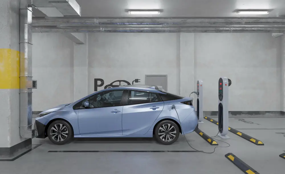 electric-car-in-parking-lot